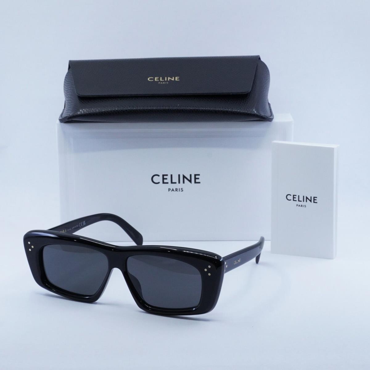 Celine CL40259I 01A Shiny Black/grey 57-12-140 Sunglasses