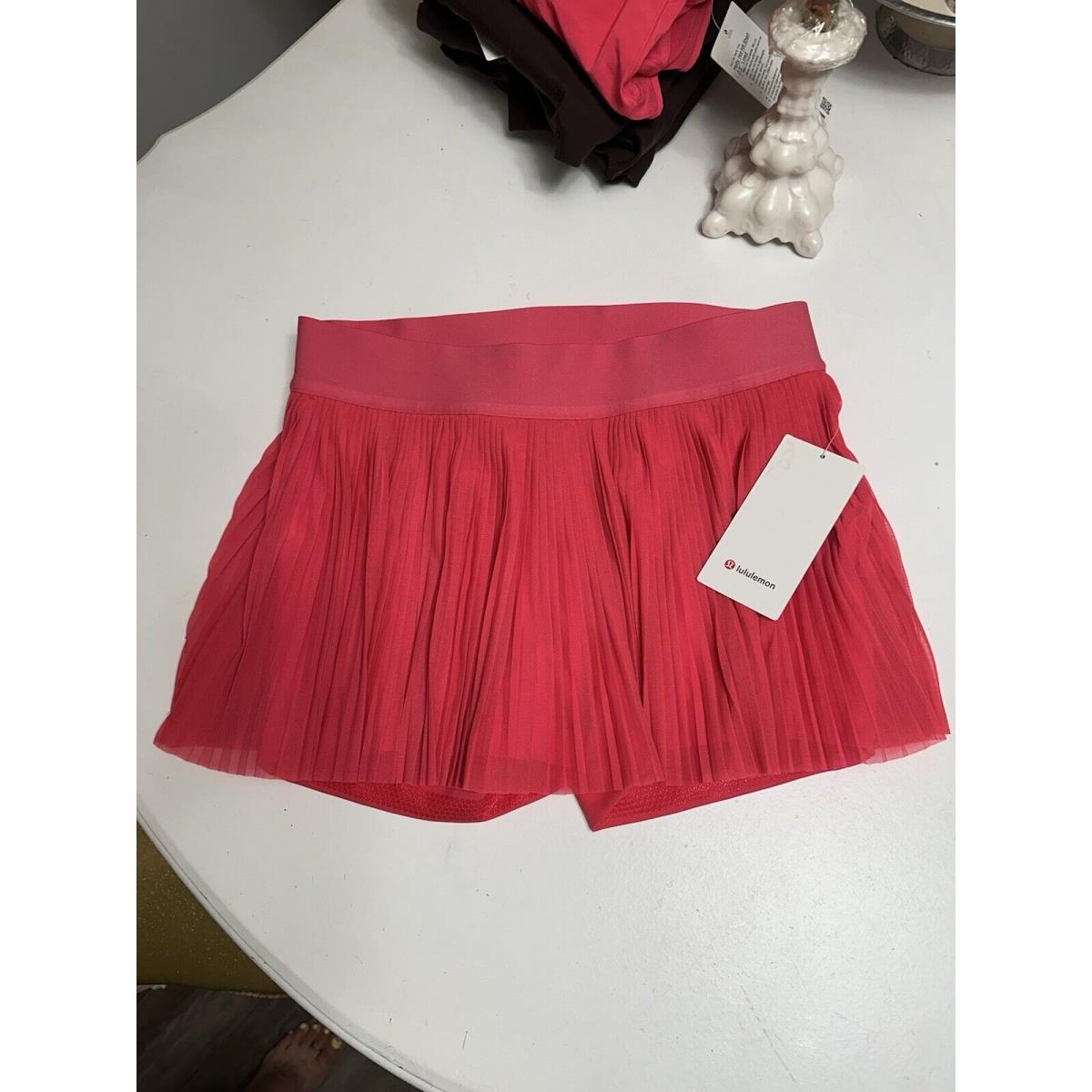 Lululemon Mesh Pleats Mid-rise Mini Tennis Skirt Size 12 Lip Gloss