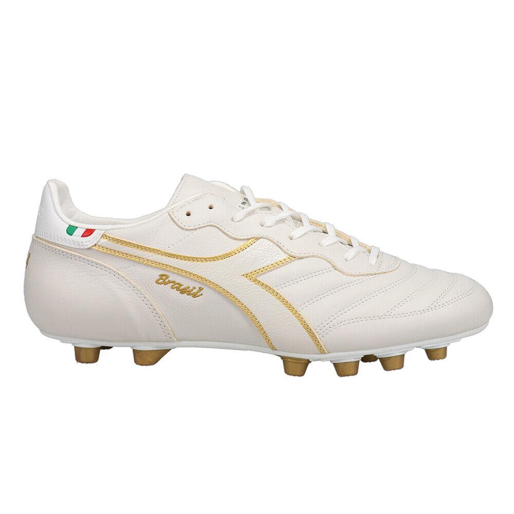 Diadora Brasil Italy Og Lt Plus Mdpu Soccer Cleats Mens White Sneakers Athletic