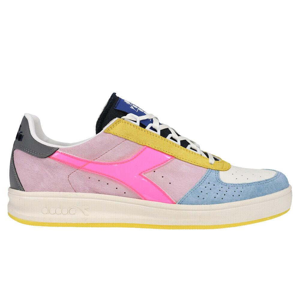 Diadora B.elite H Luminarie Italia Lace Up Mens Blue Off White Pink Sneakers