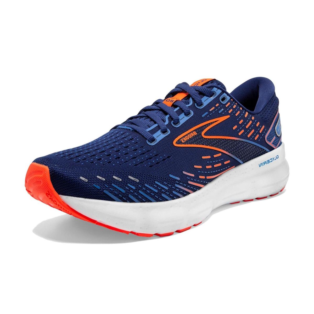 Brooks Men`s Glycerin 20 Neutral Running Shoe - Blue Depths/palace Blue/orange