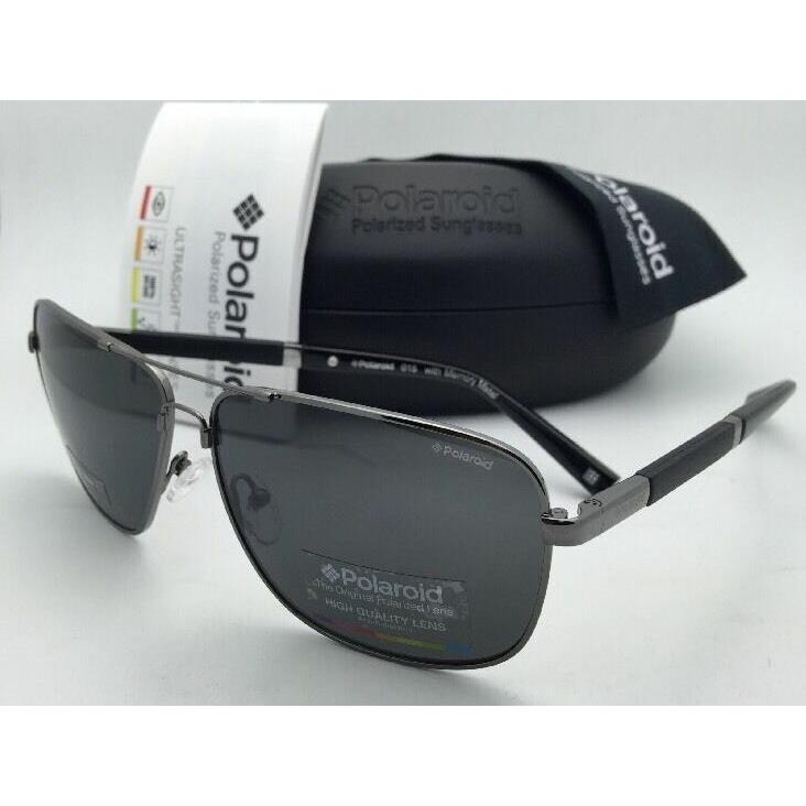 Polaroid Sunglasses Polarized Pld 2001/S KJ1 Y2 61-13 Ruthenium w/ Grey Lens