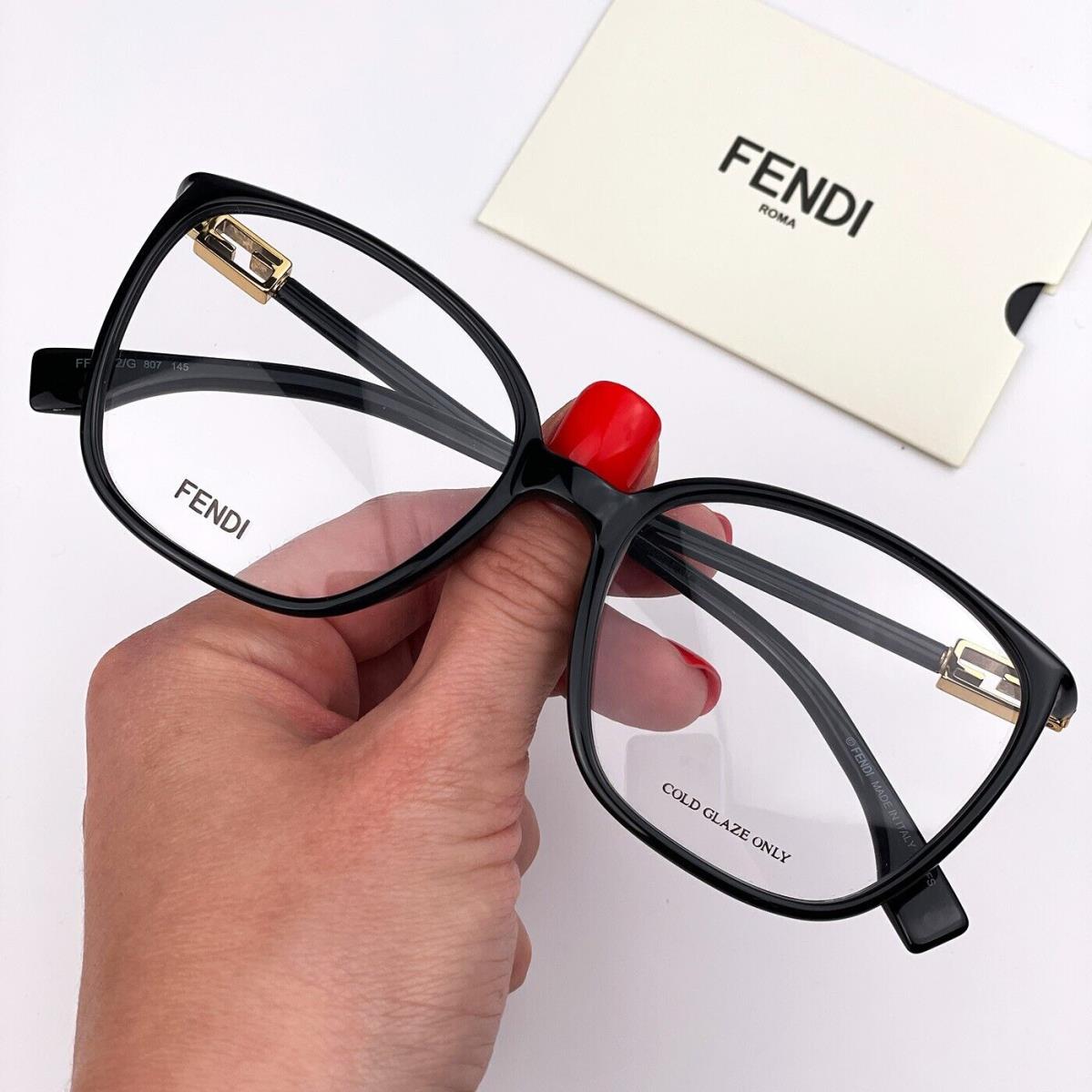 Fendi FF0442/G 807 Black Demo Square Men Eyeglasses