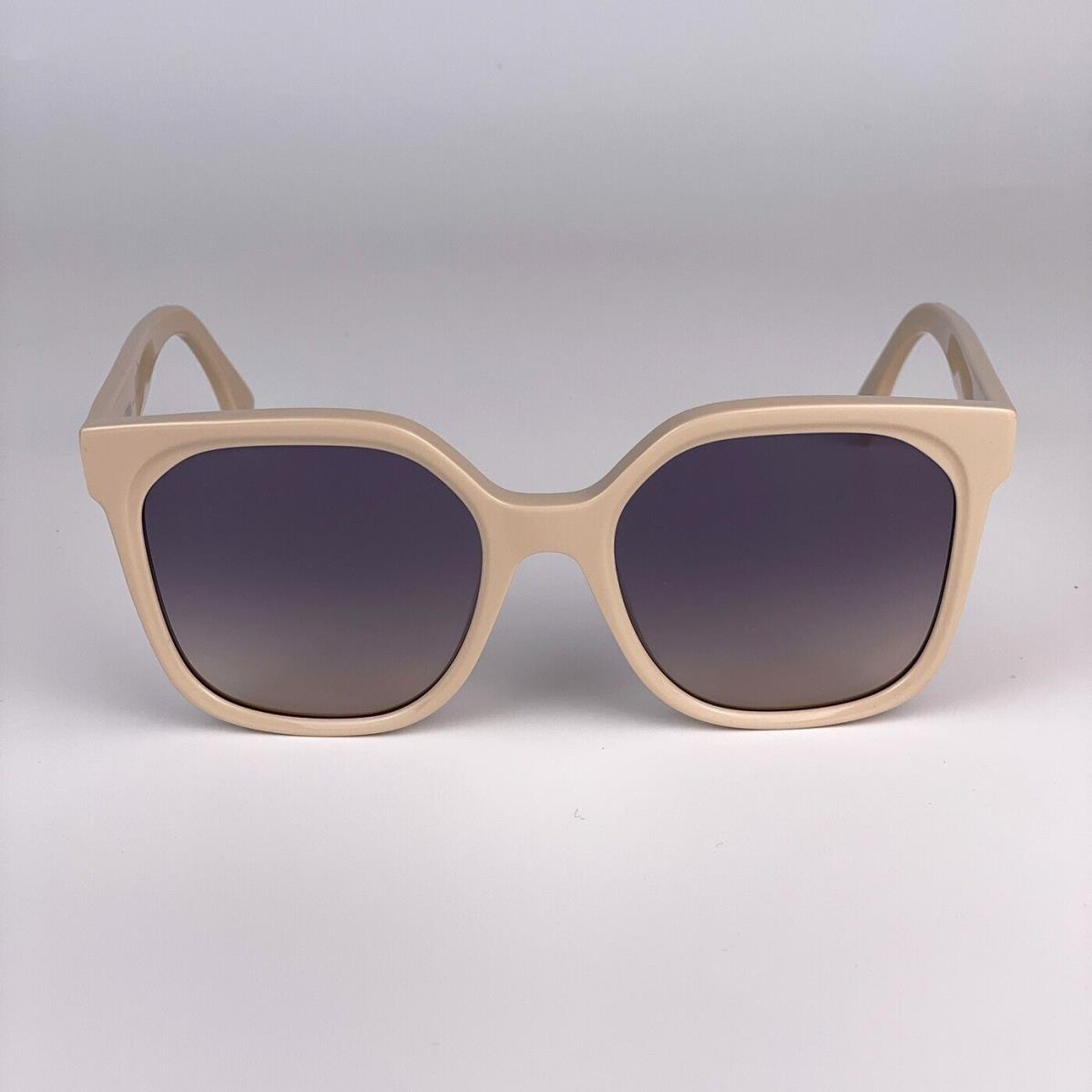 Fendi FE40007I 57W Beige White Blue Gradient Square Oversized Sunglasses