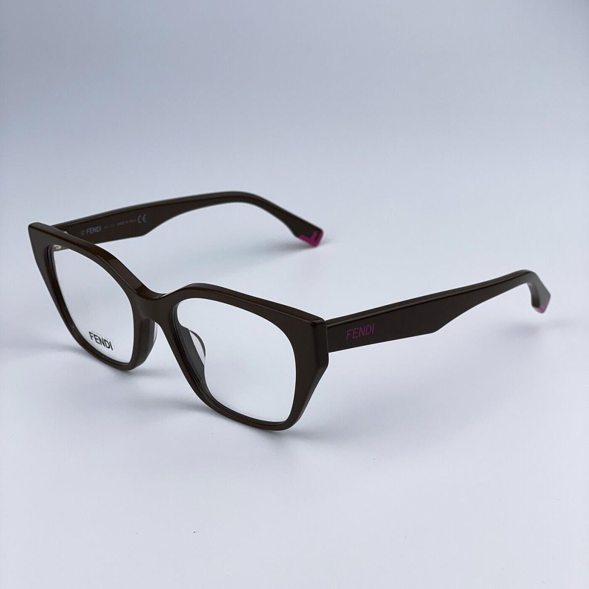 Fendi FE50001I 050 Light Brown Cat Eye Women Eyeglasses