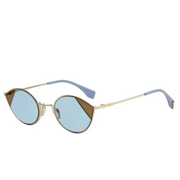 Fendi FF 0342/S Blue Gold Cat Eye Color Block Sunglasses