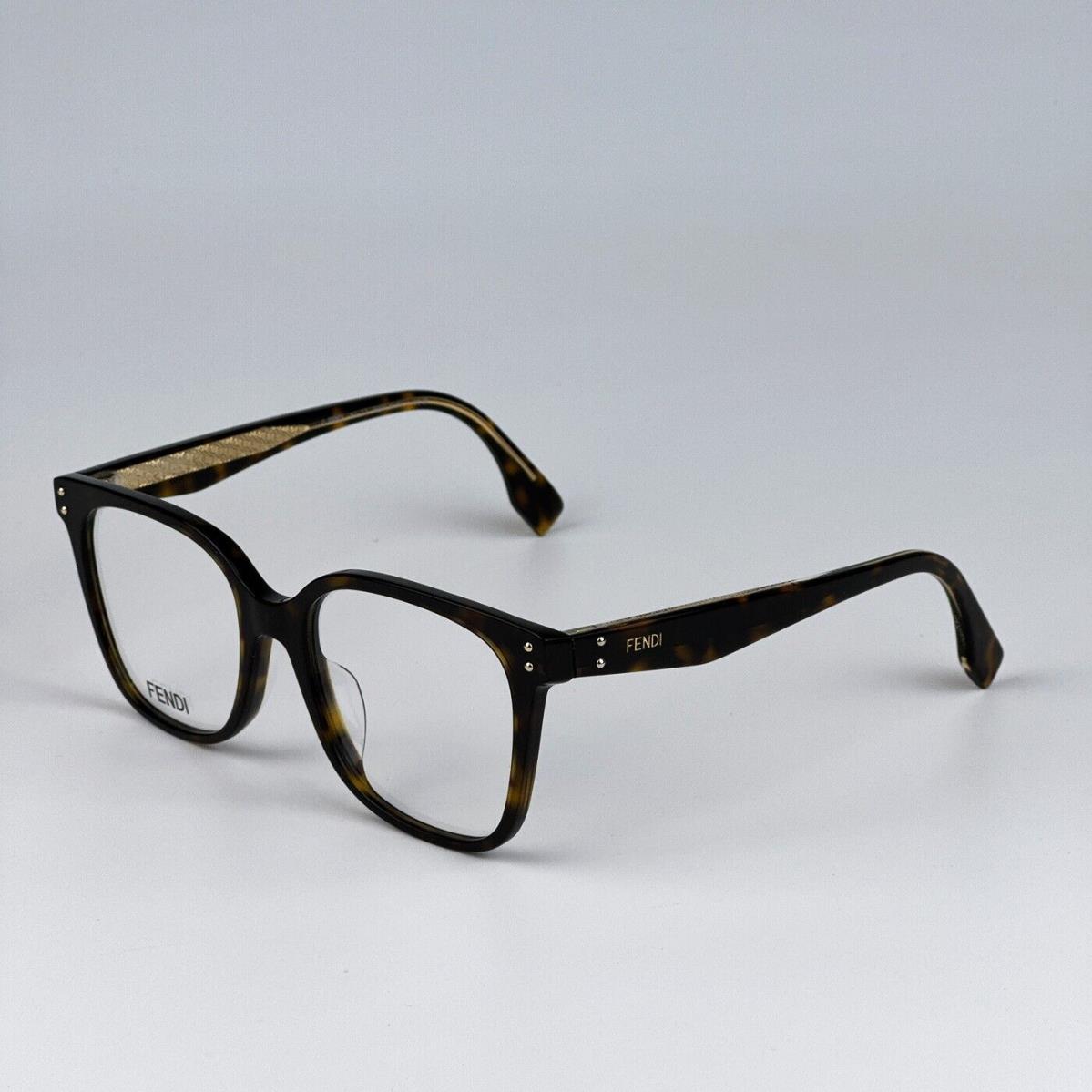 Fendi FE50004I 052 Havana Square Women Eyeglasses FE 50004I