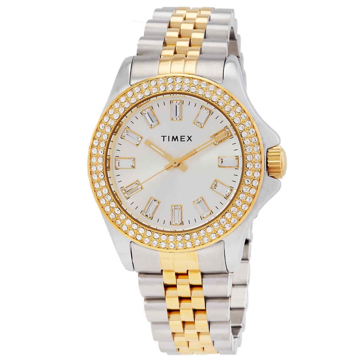 Timex Kaia Quartz Crystal Silver Dial Ladies Watch TW2V80100VQ