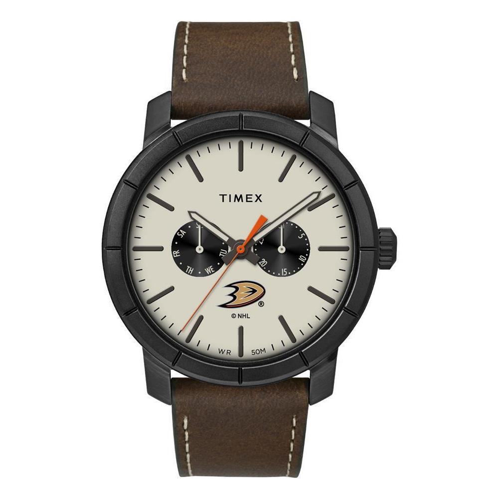 Men`s Anaheim Ducks Timex Watch Home Team Leather Watch