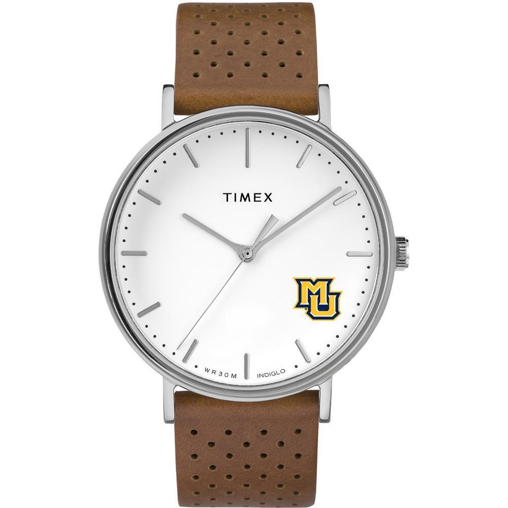 Womens Timex Marquette University Watch Bright Whites Leather