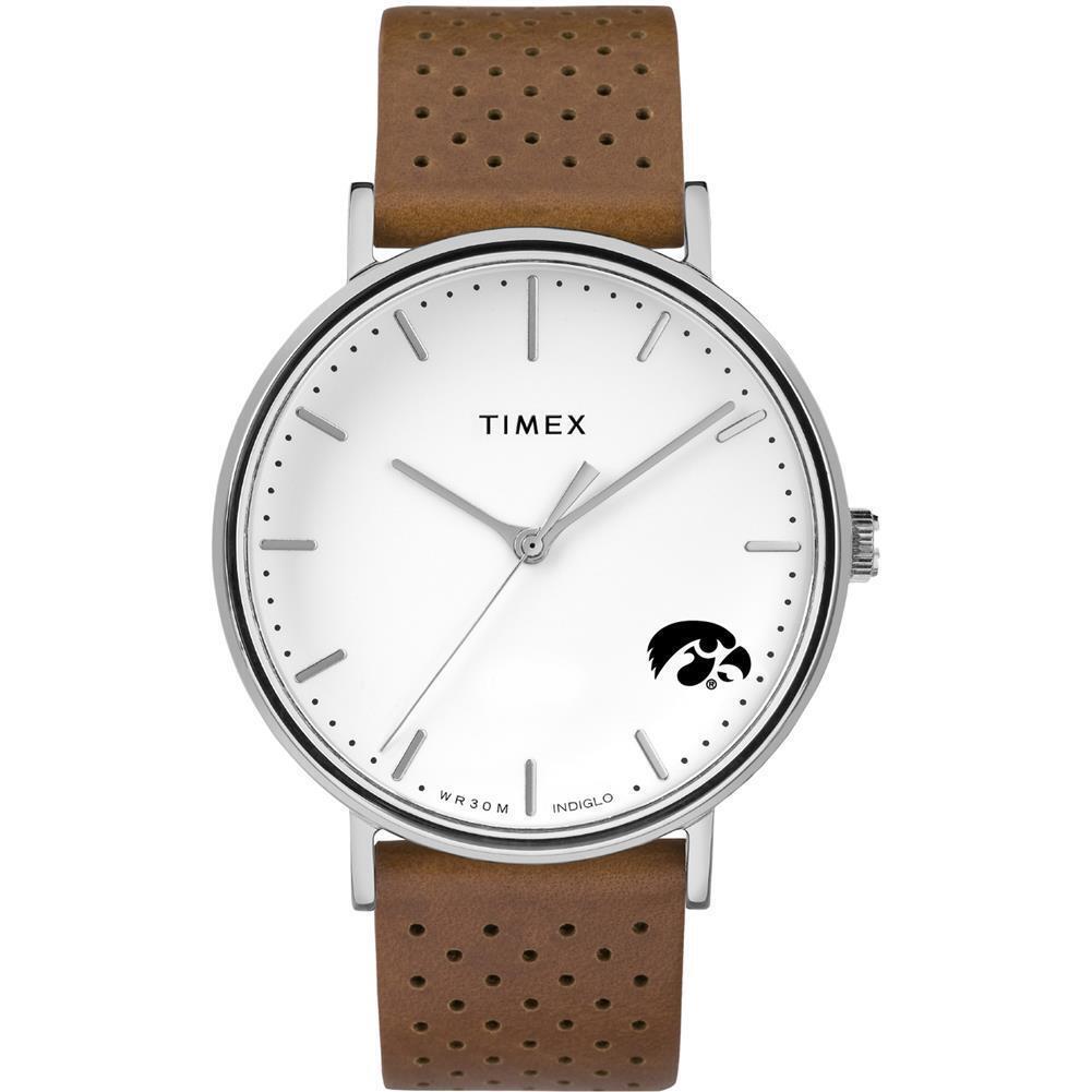 Womens Timex University of Iowa Hawkeyes Watch Bright Whites Leather