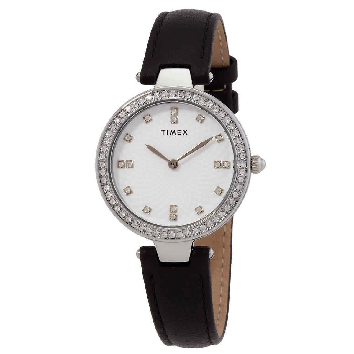 Timex Quartz Crystal Silver Dial Ladies Watch TW2V45200VQ