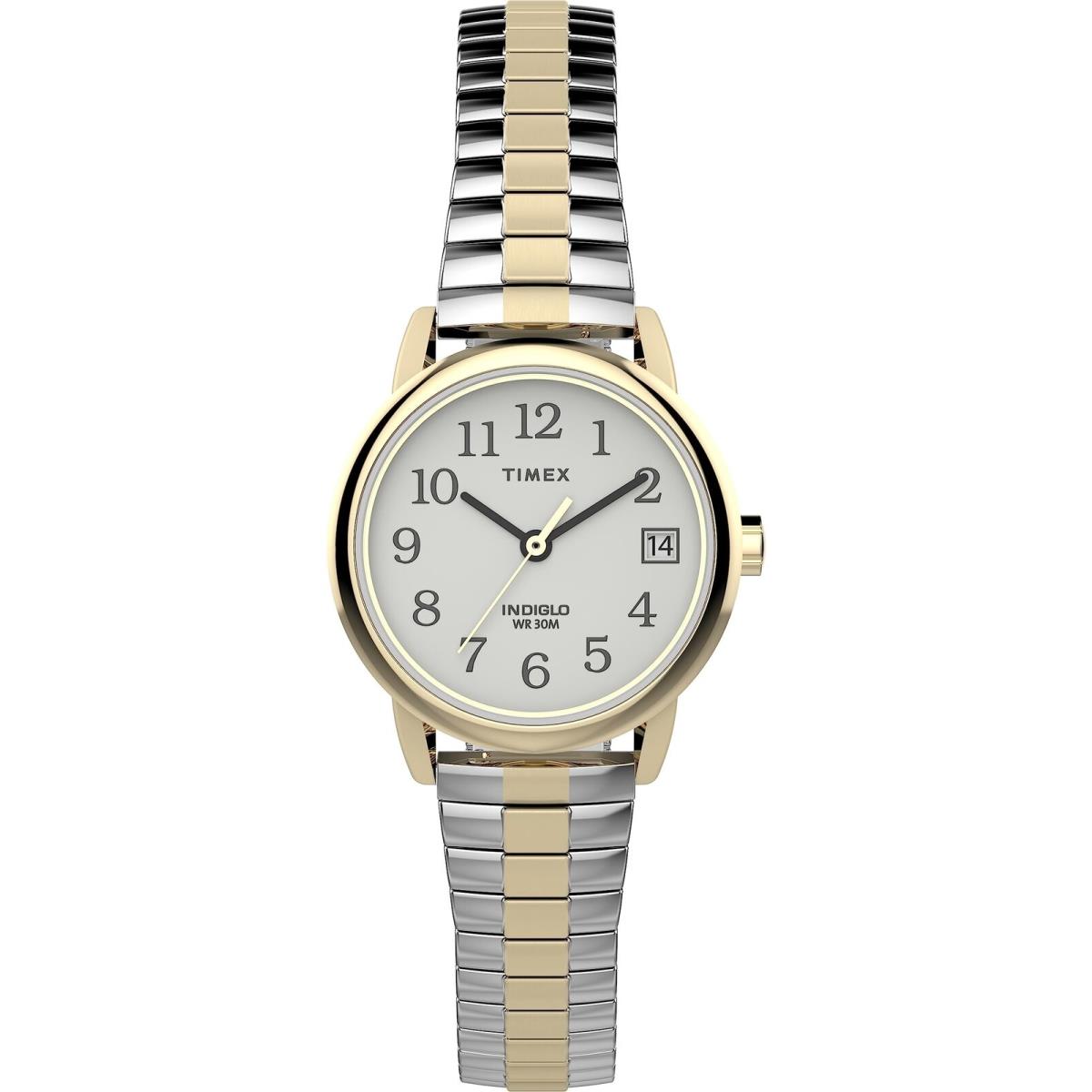 Timex Women`s Easy Reader Classic 25mm Watch - Two-tone Expansion Band White Dial