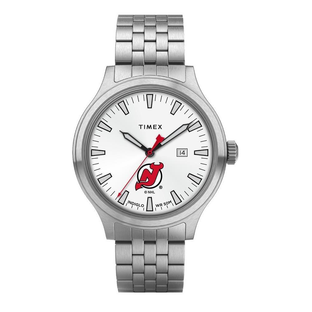 Timex Men`s Jersey Devils Watch Stainless Steel Top Brass