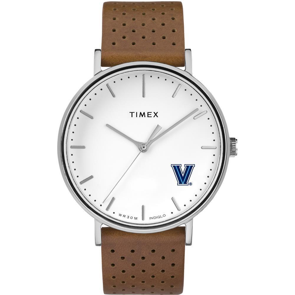 Womens Timex Villanova University Watch Bright Whites Leather