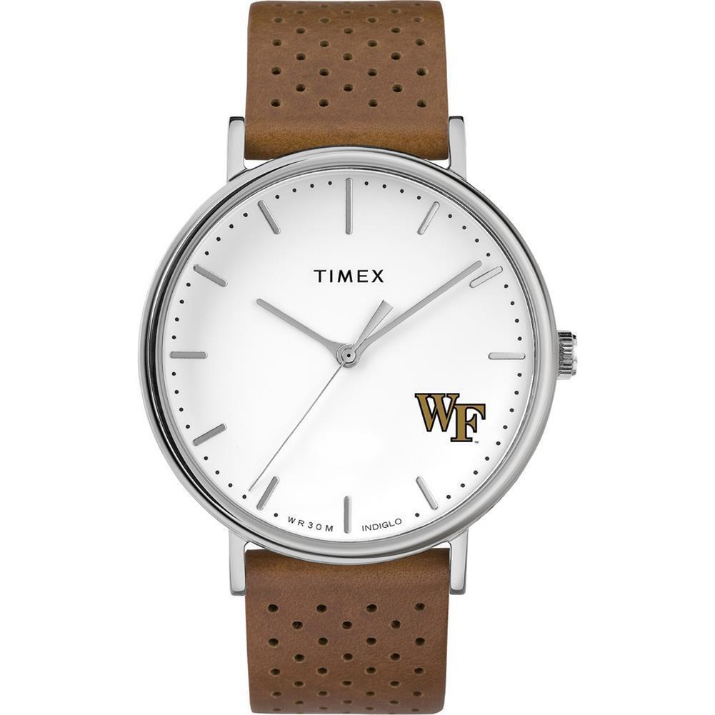 Womens Timex Wake Forest University Watch Bright Whites Leather