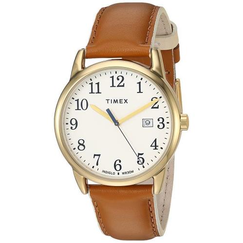 TW2R62700 Timex Women`s Easy Reader Date Brown Leather 38mm Indiglo Watch