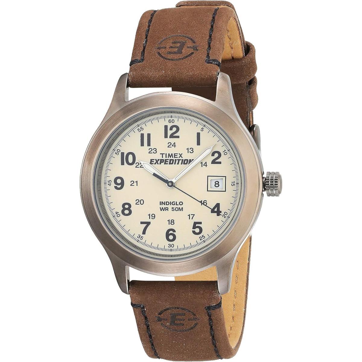 Timex Men`s Expedition Metal Field Watch Brown/white/red