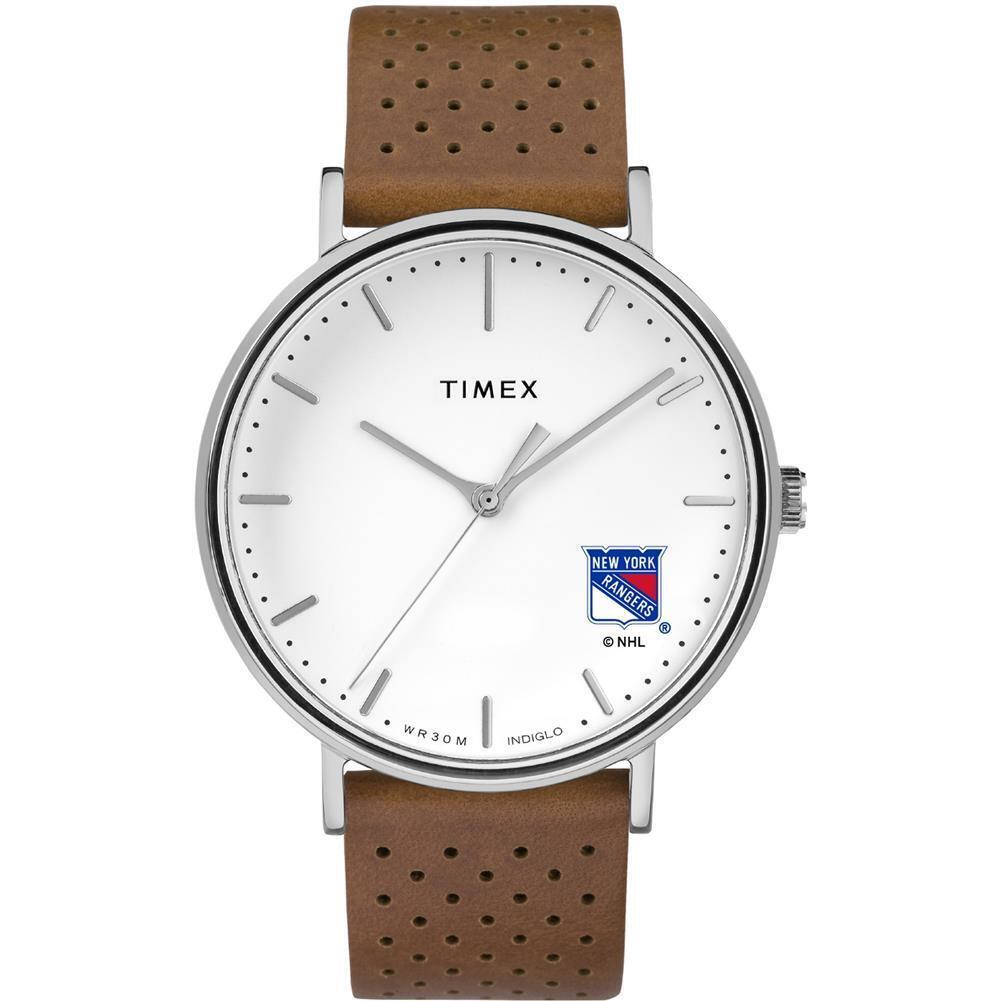 Womens Timex York Rangers NY Watch Bright Whites Leather