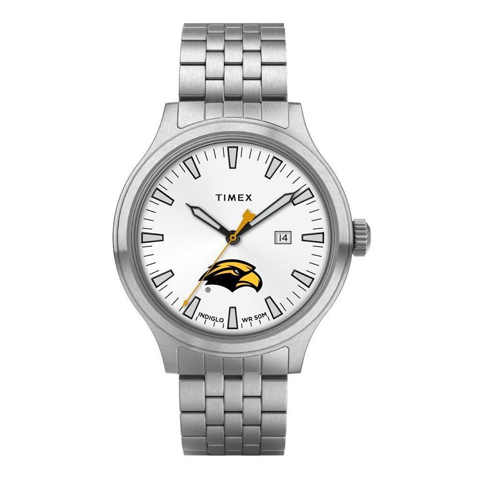 Timex Men`s Southern Miss Usm Watch Stainless Steel Top Brass