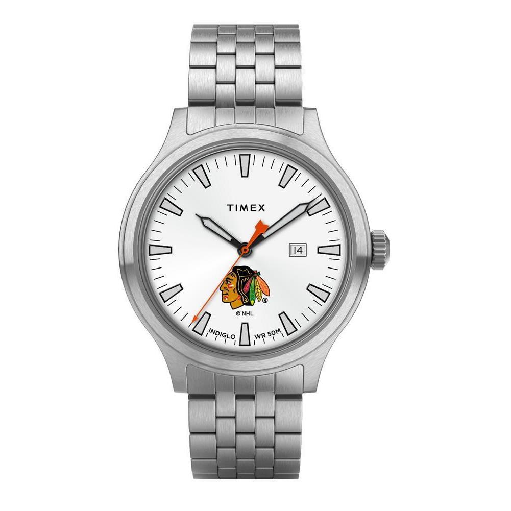 Timex Men`s Chicago Blackhawks Watch Stainless Steel Top Brass