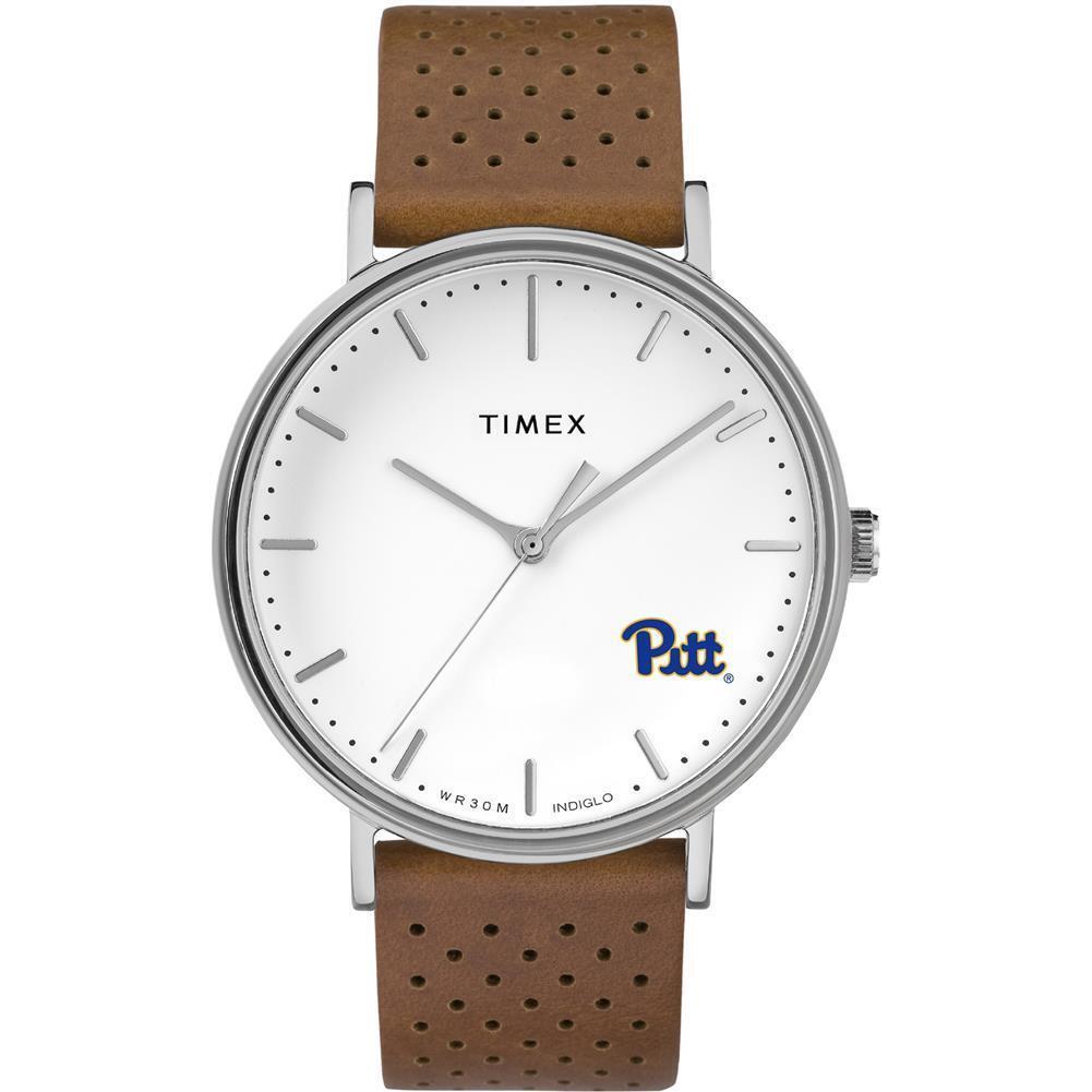 Womens Timex Pitt University Panthers Watch Bright Whites Leather