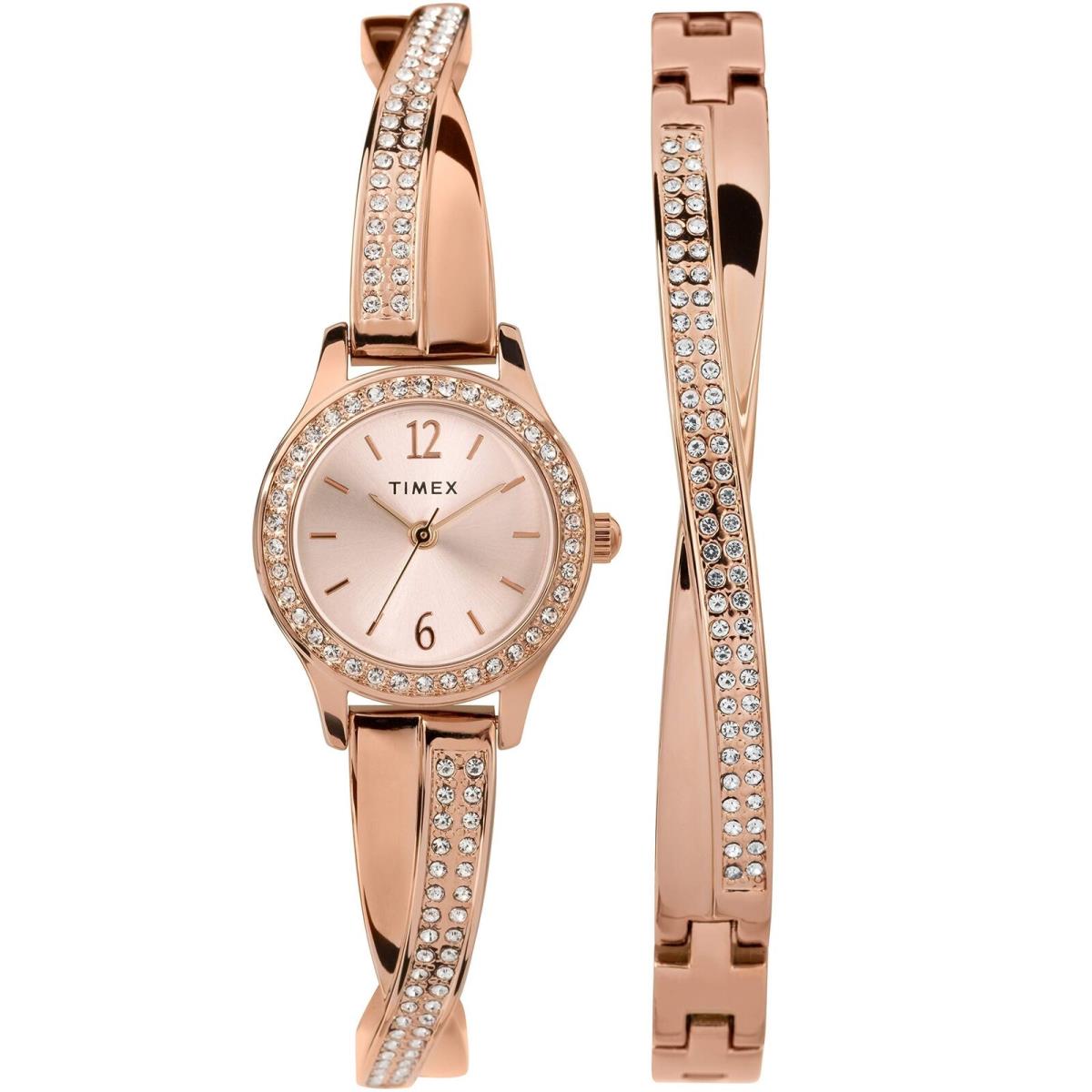 Timex TW2T57900 Women`s Watch Rose Gold Analog Quartz Movement