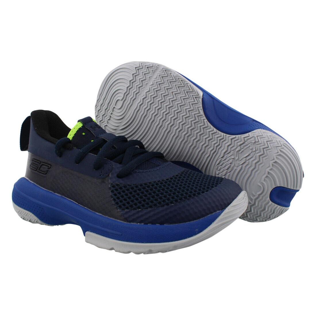 Under Armour Curry 7 Boys Shoes Size 11 Color: Black/navy - Blue, Main: Black