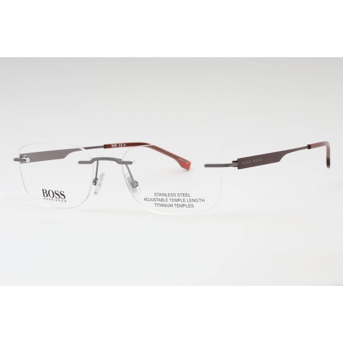 Hugo Boss 1265/C R3Z Eyeglasses Matte Ruthenium Burgundy Frame 53mm