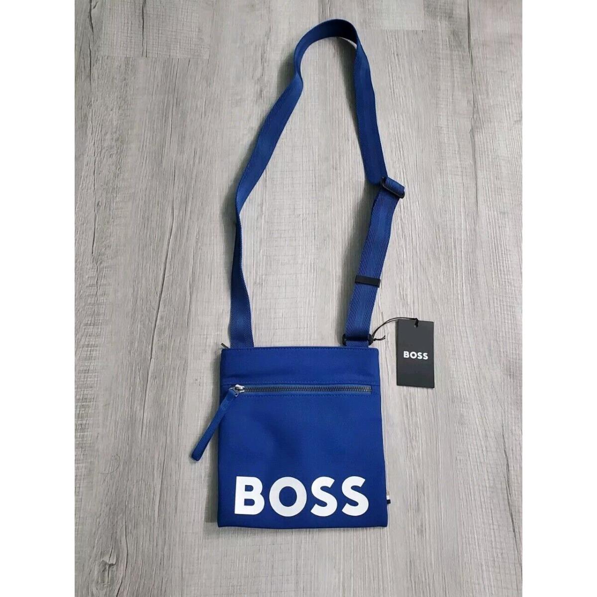 Hugo Boss Pixel Logo Recycled Material Blue Envelope Sling Shoulder Bag