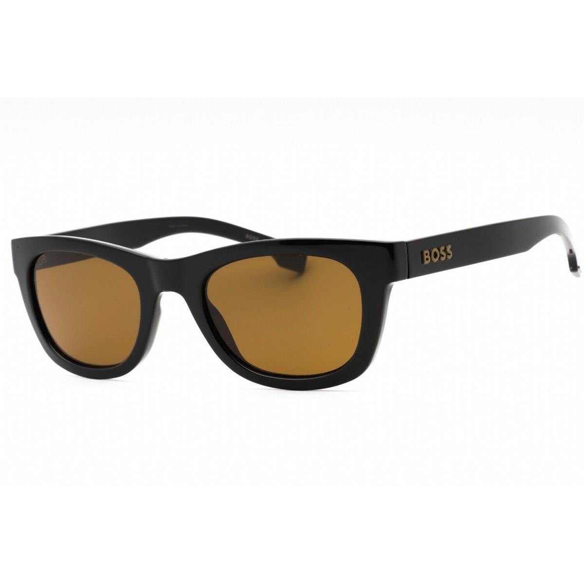 Hugo Boss HB1649S-WM70-52 Sunglasses Size 52mm 145mm 22mm Black Men - Frame: black, Lens: brown