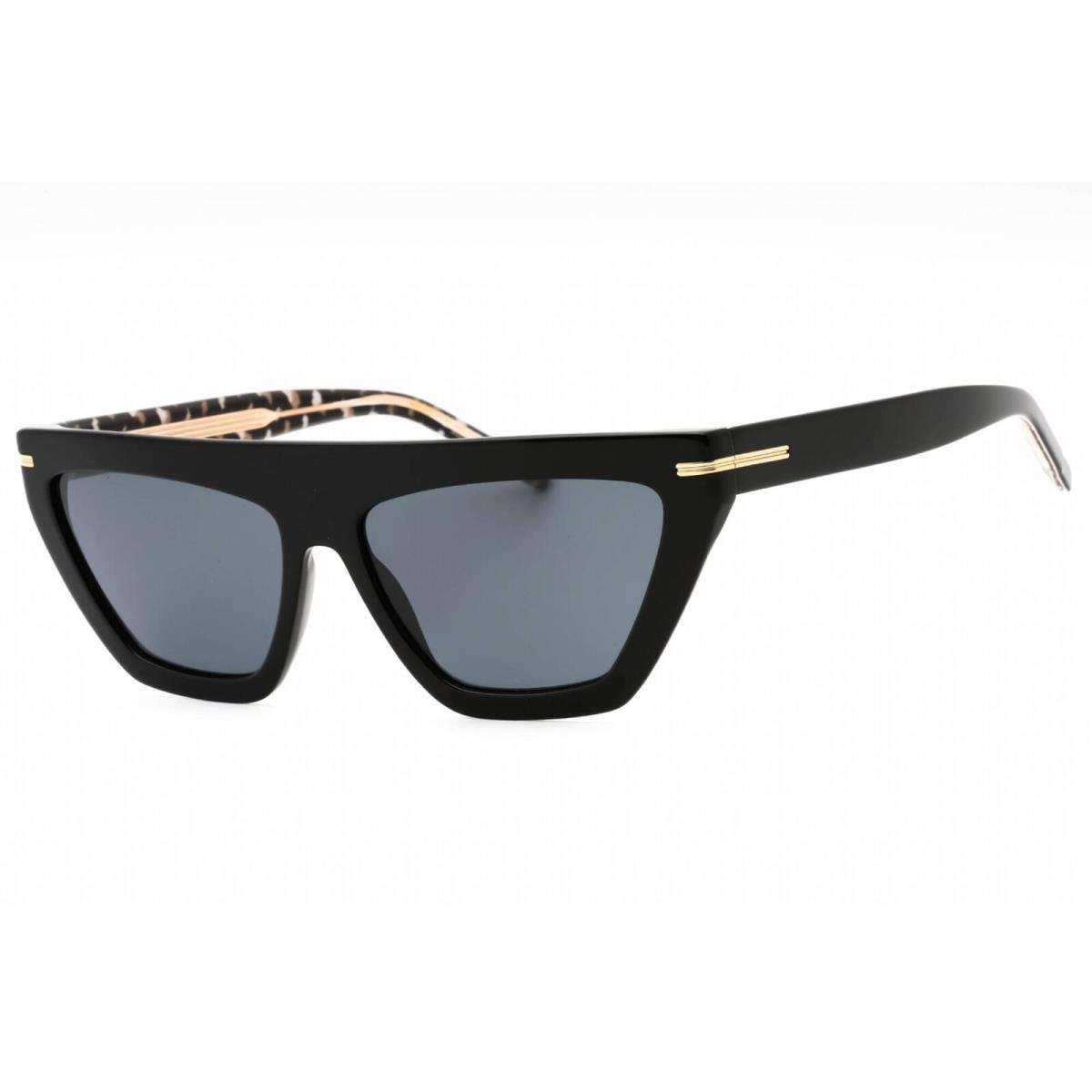 Hugo Boss Women`s Sunglasses Black Cat Eye Plastic Frame Boss 1609/S 0807 IR - Frame: Black, Lens: Grey