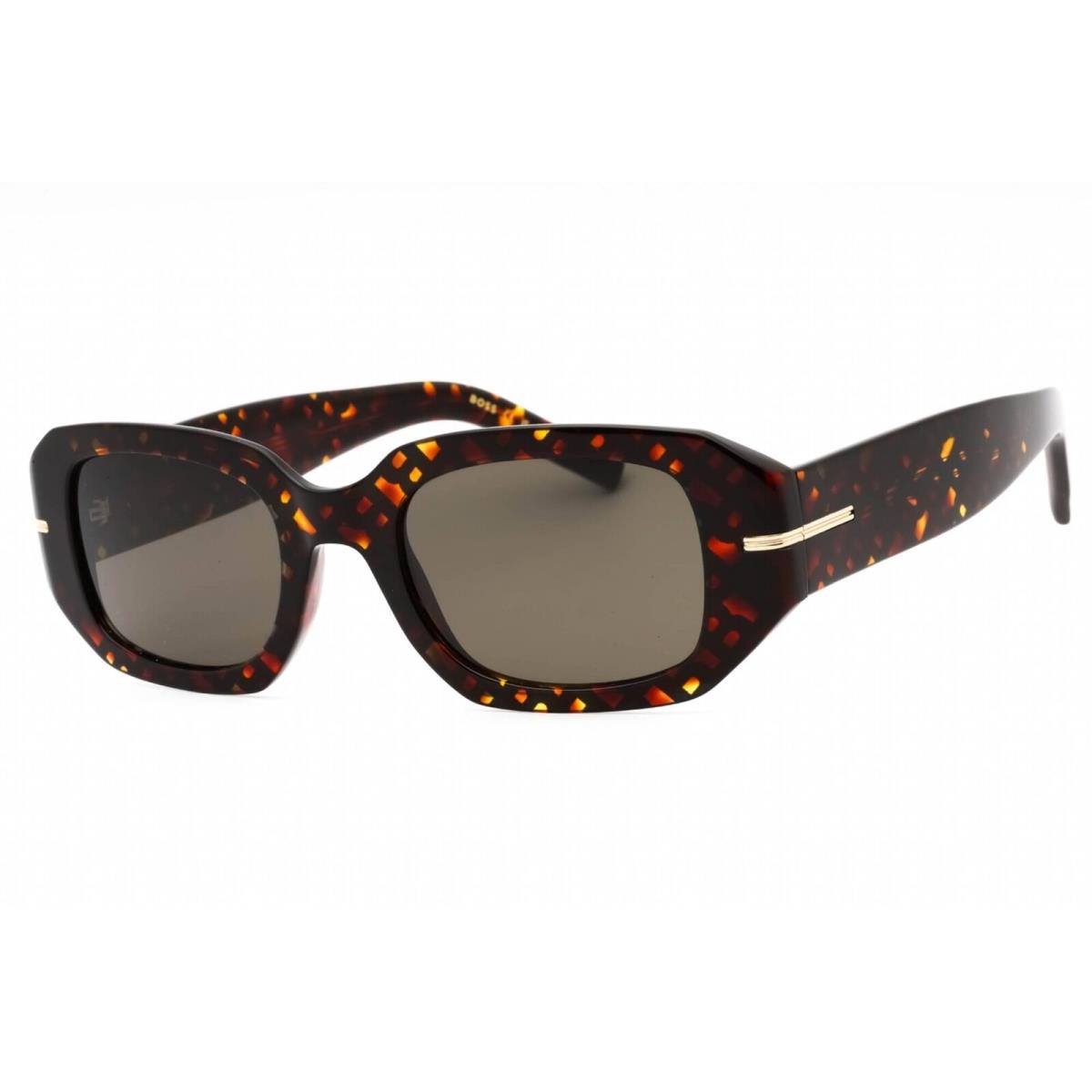 Hugo Boss Women`s Sunglasses Havana Pattern Oval Frame Boss 1608/S 02VM IR