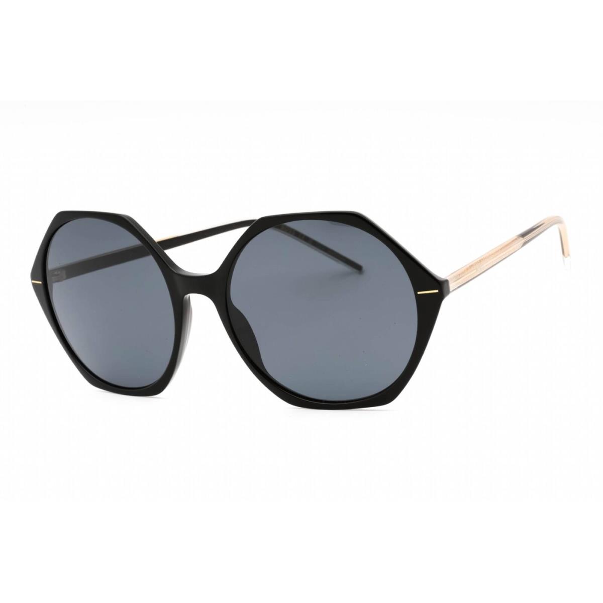 Hugo Boss Women`s Sunglasses Black Crystal Geometric Frame Boss 1585/S 07C5 IR - Frame: Black Crystal, Lens: Grey