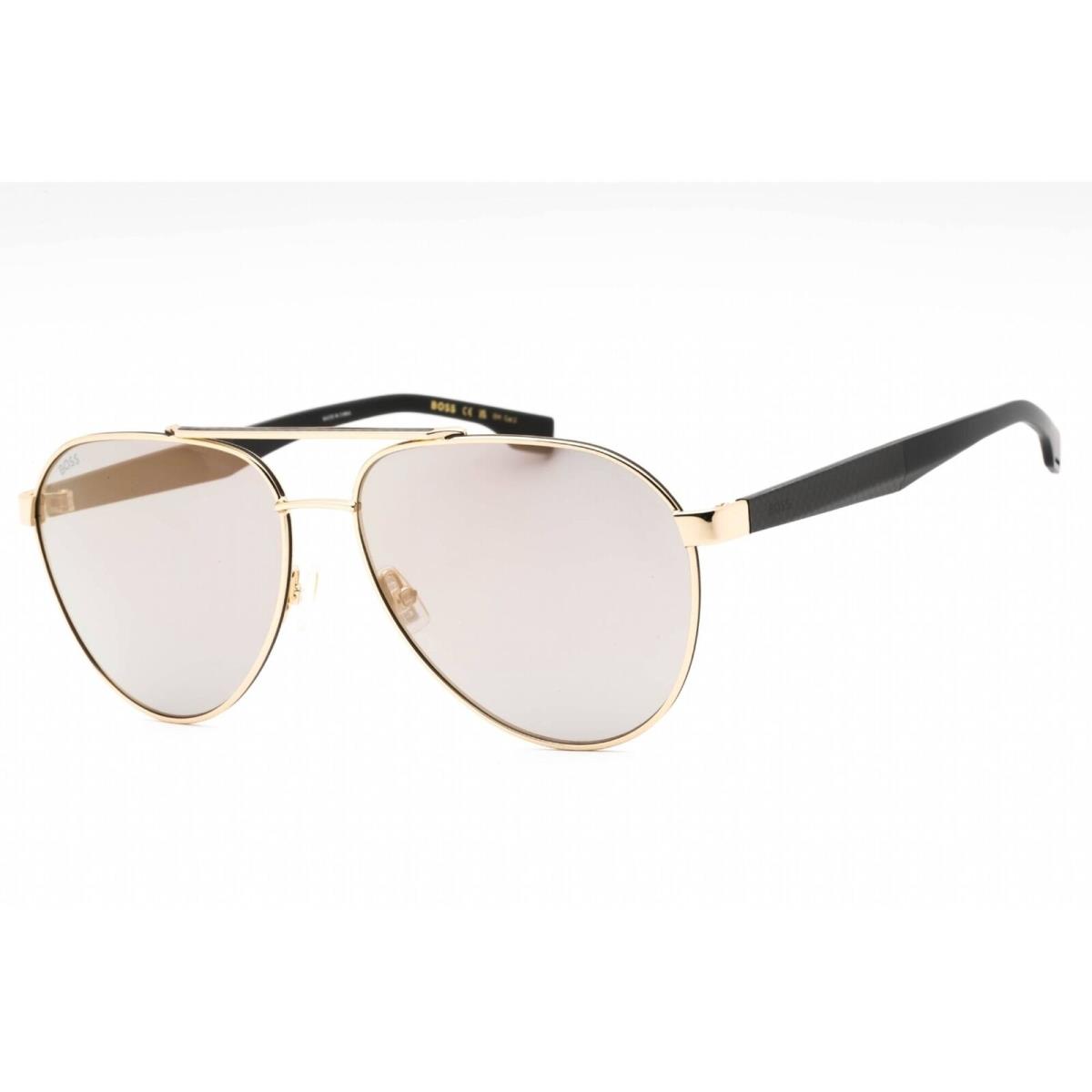 Hugo Boss Men`s Sunglasses Gold Black Metal Frame Boss 1485/S 0RHL WM - Frame: Gold Black, Lens: Gold Antireflex