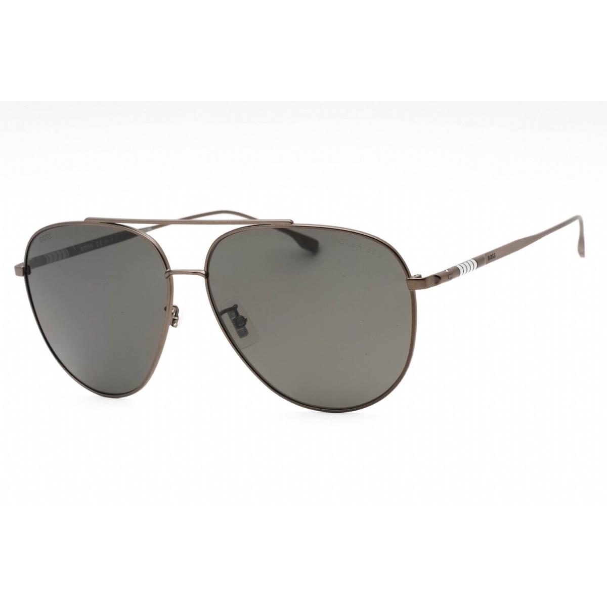 Hugo Boss 1296/F/S R80 M9 Sunglasses Matte Ruthenium Frame Gray Lenses 63mm - Frame: Matte Ruthenium, Lens: Gray