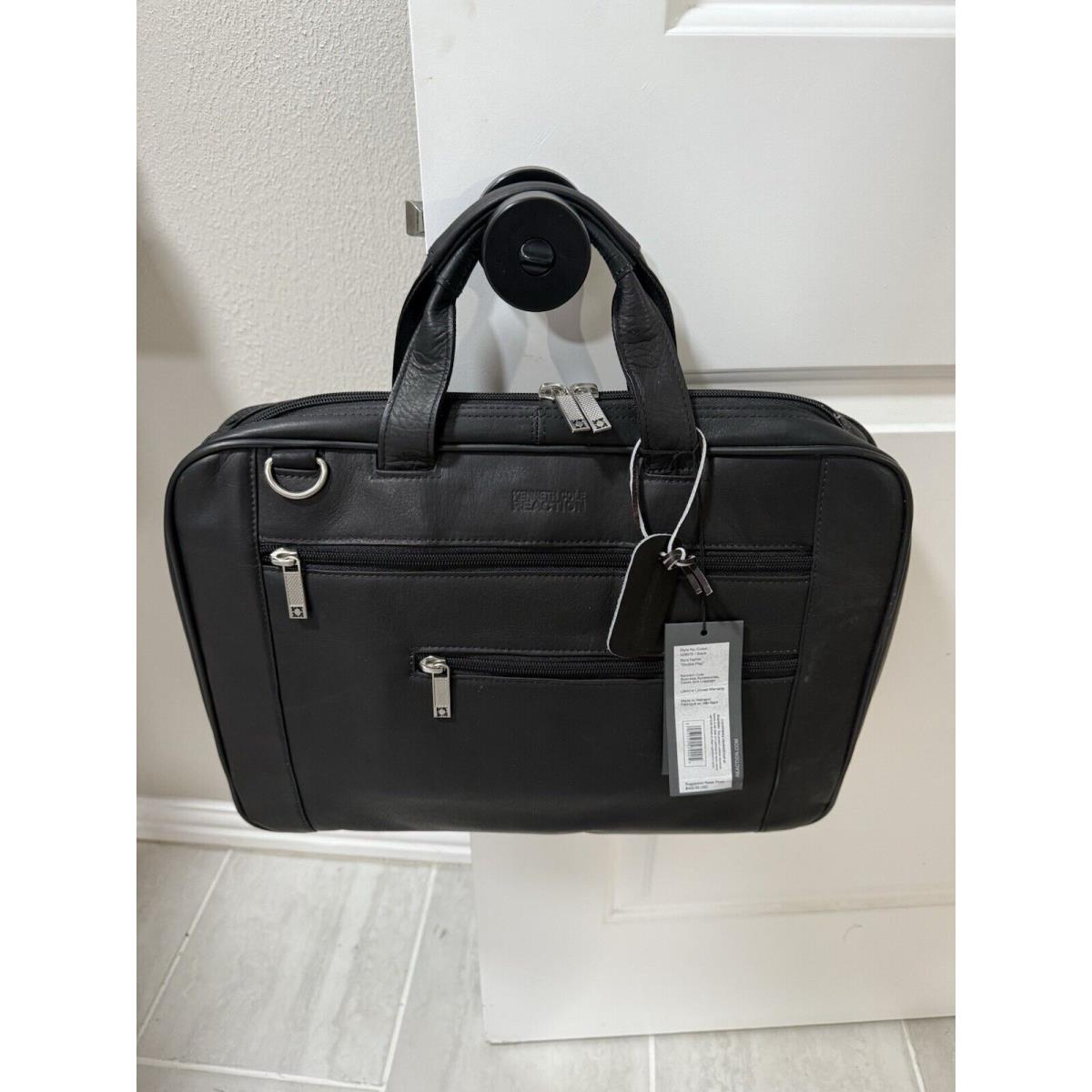 Kenneth Cole Reaction Double Play Leather Briefcase/laptop Bag