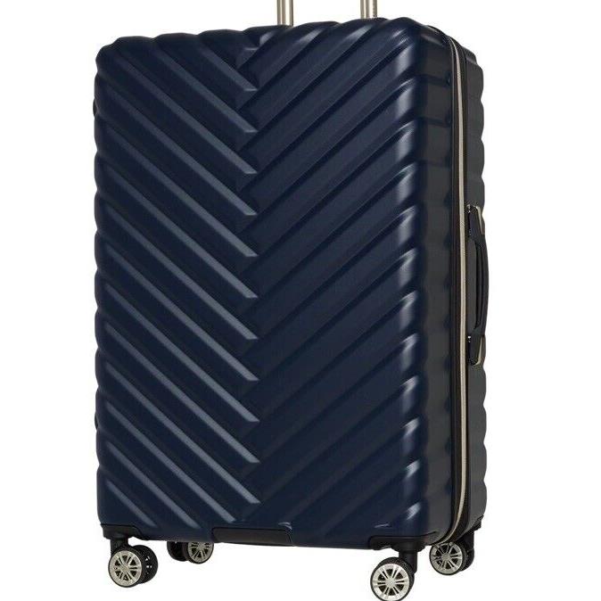 Kenneth Cole 28in Navy Gold Striped Expandable Hardcase 8 Wheel Spinner