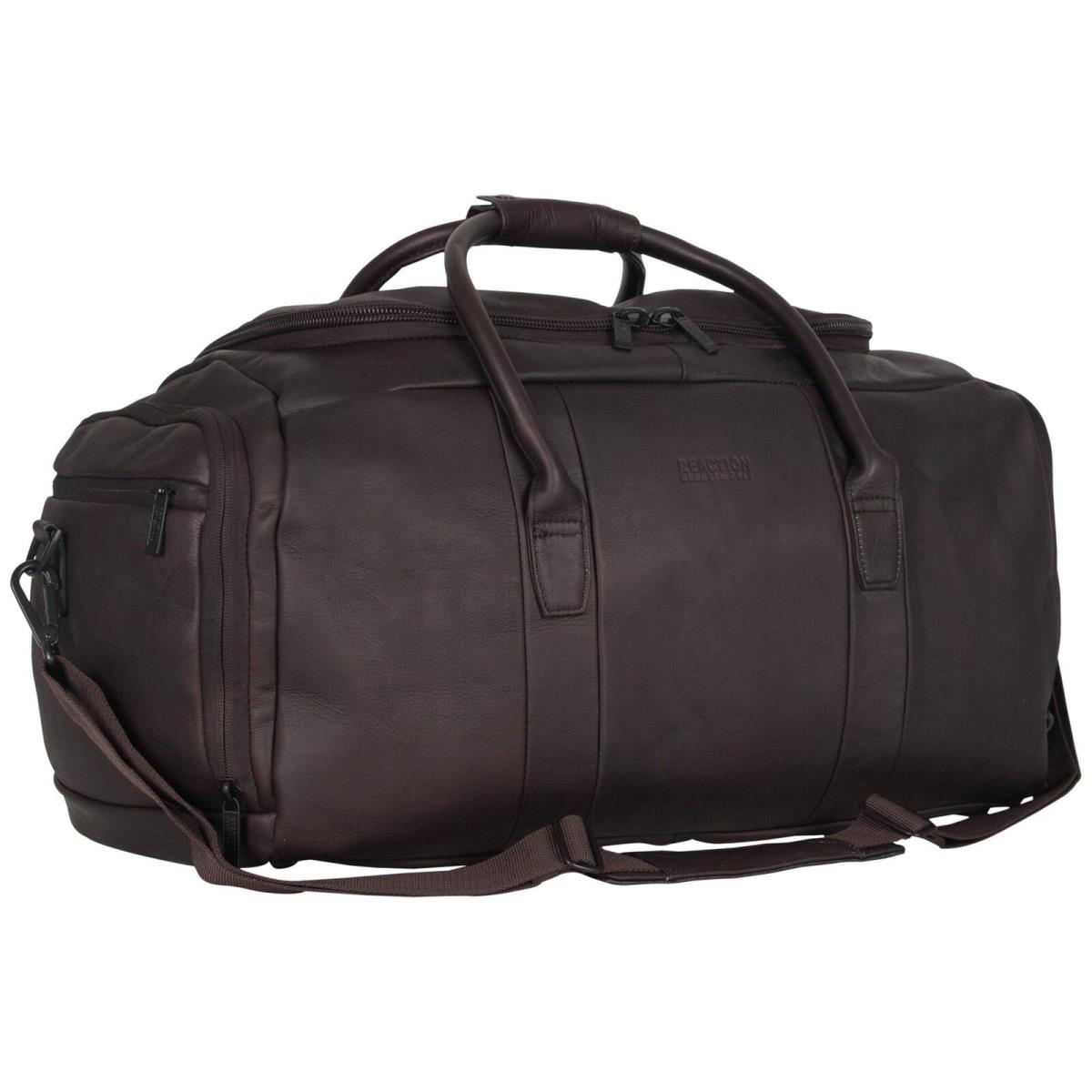 Kenneth Cole Duff Guy Colombian Leather 20 Single Compartment Top Load Travel Duffel Bag