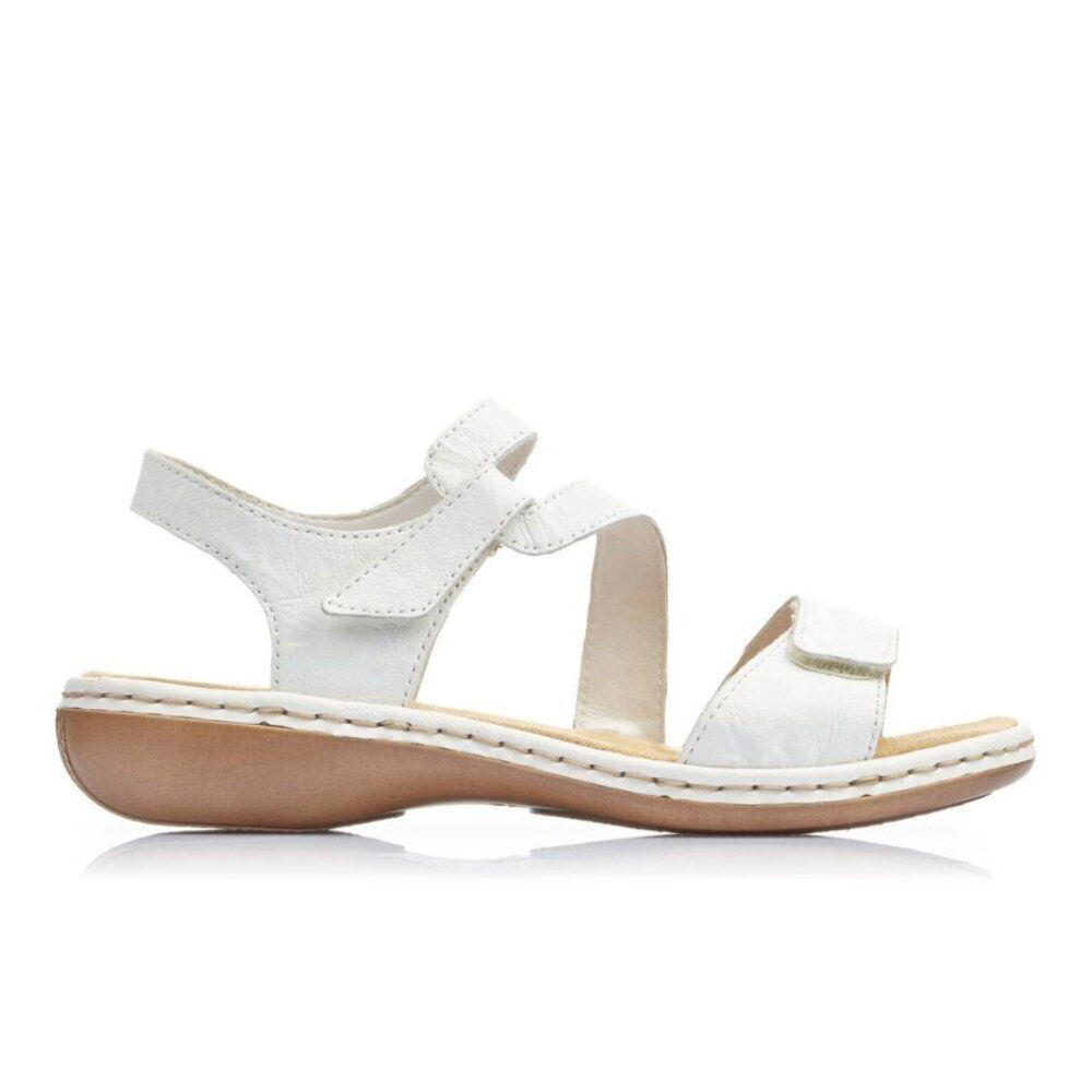 Rieker Women`s Regina C7 Adjustable Strap Sandal 659C7-80 White