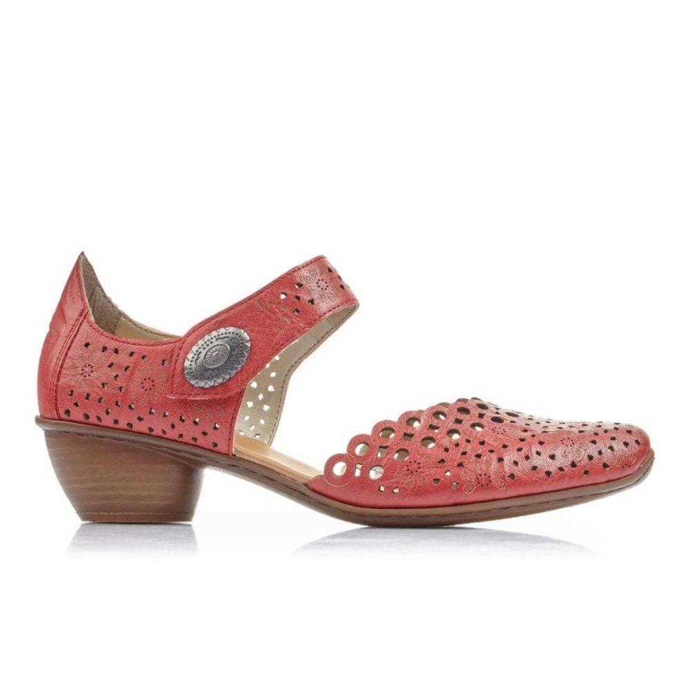 Rieker Women`s Mirjam 53 Mary Jane Heel - 43753-33 Red