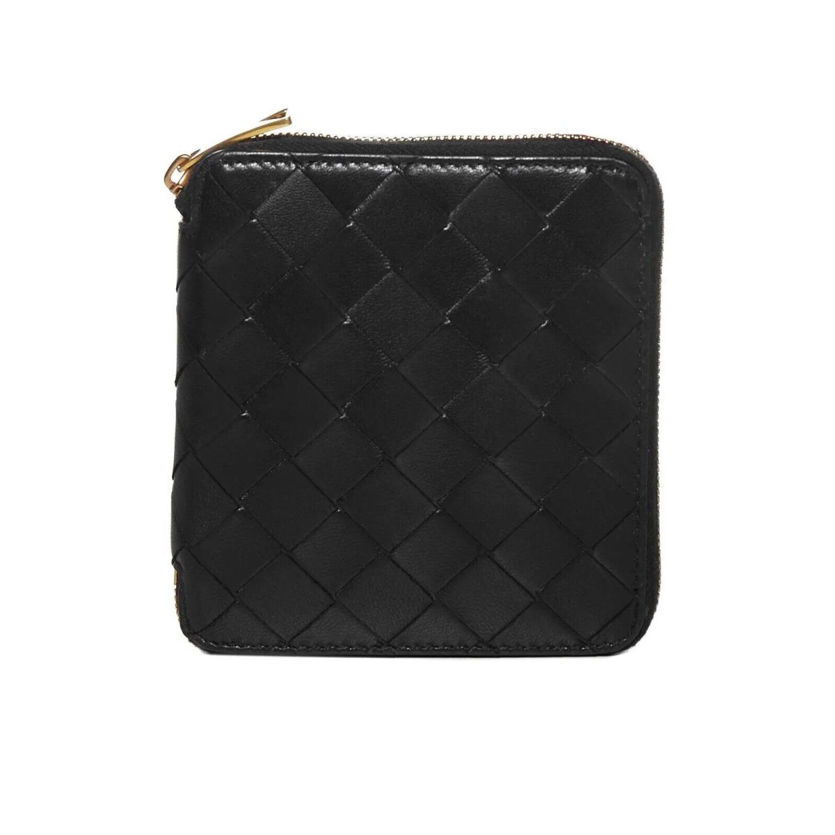 Bottega Veneta Women`s Black Leather Intrecciato Wallet