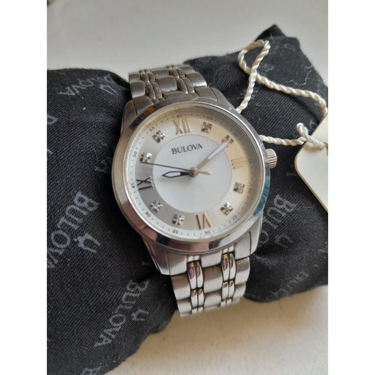 Bulova 96P179 Diamond Markers All Stainless Steel Women`s Watch