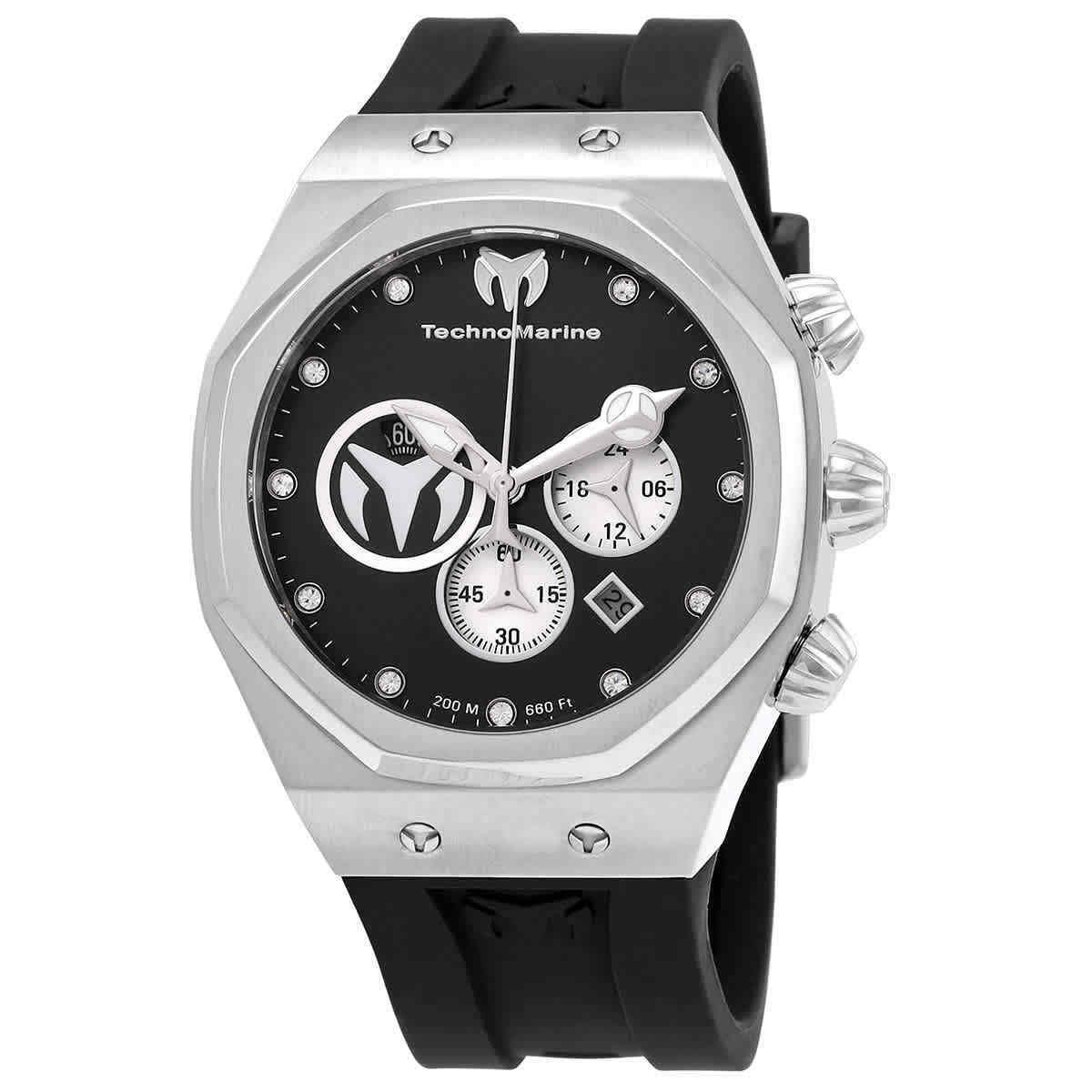 Technomarine Reef Sun Chronograph Quartz Diamond Black Dial Men`s Watch