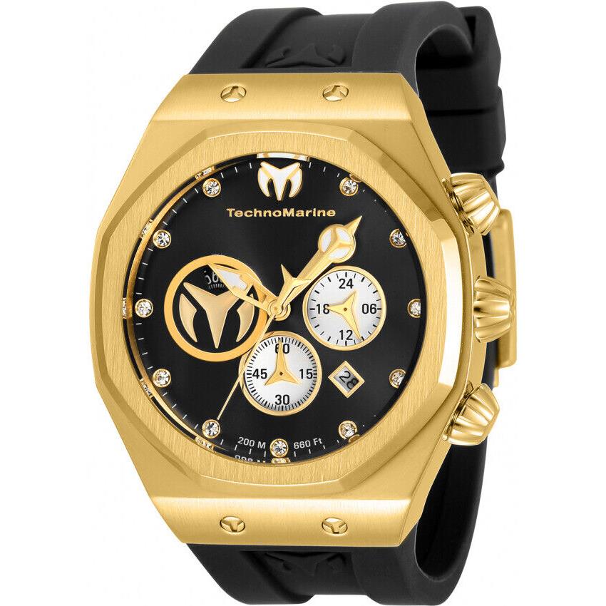 Technomarine Reef Sun Men`s 45mm Gold Crystal Chronograph Watch TM-520022