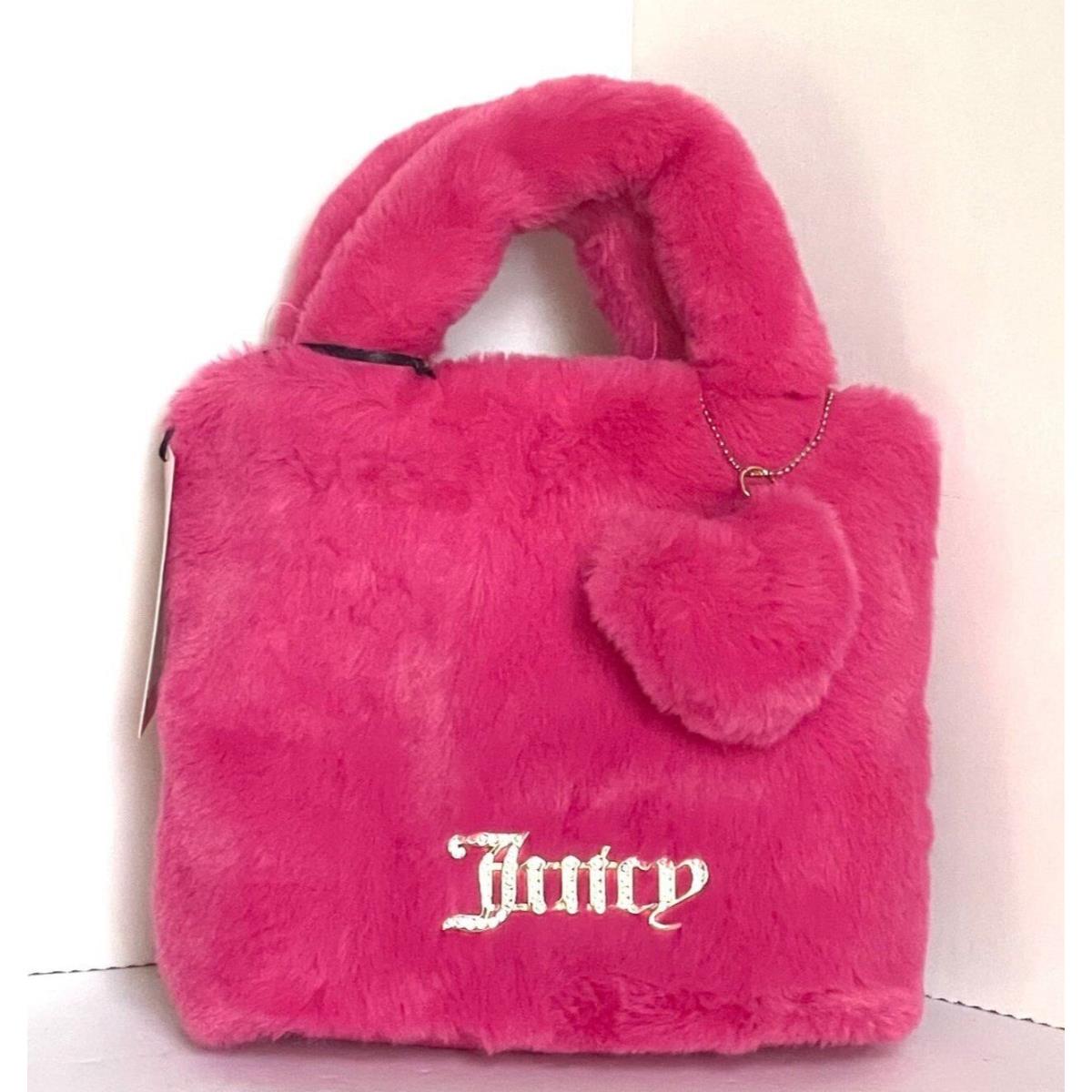 Juicy Couture Pink Fur Mini Tote Fluffy Crossbody Free Love Purse Small Bag