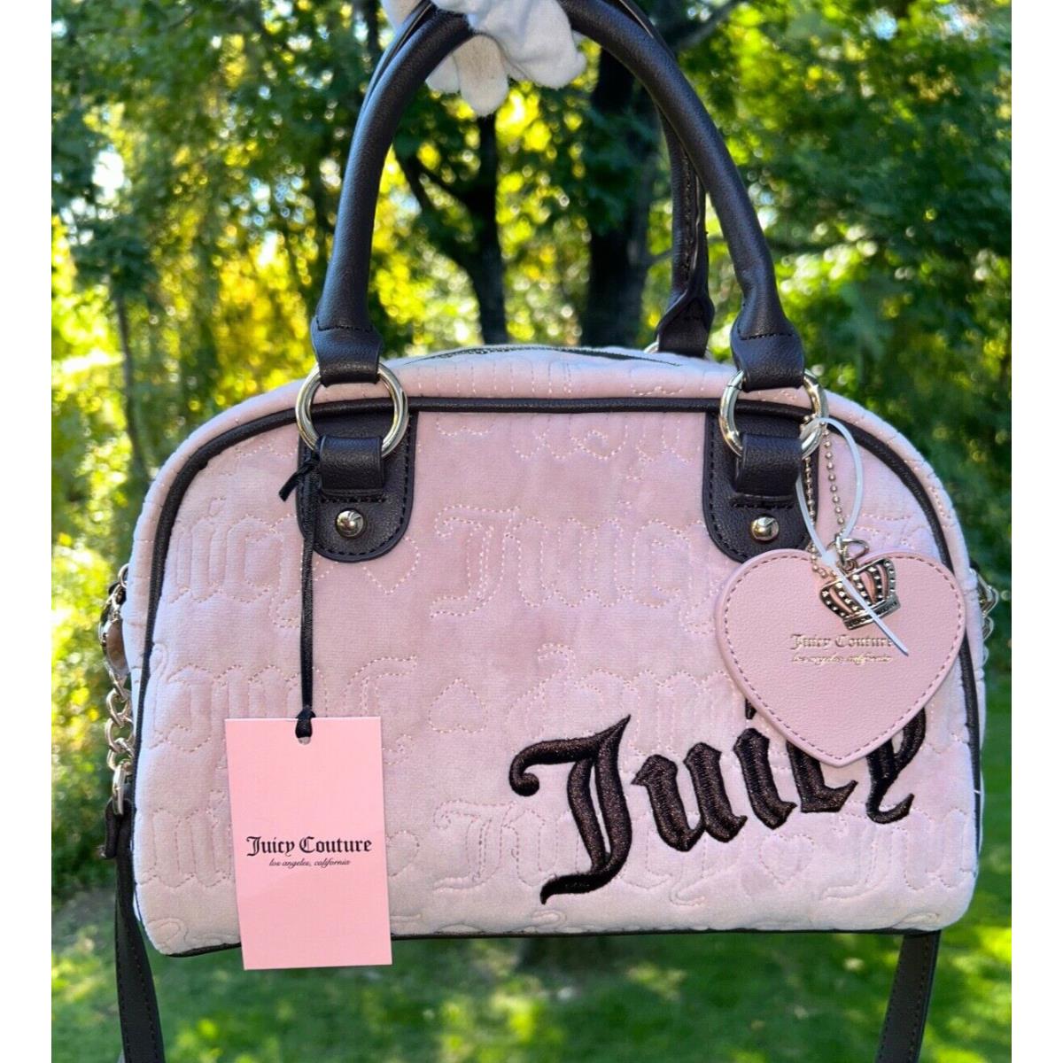 Juicy Couture Vintage Dreams Velour Satchel Dusty Blush Pink