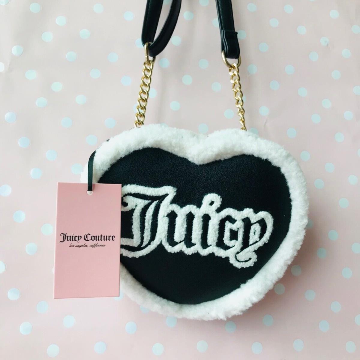 Juicy Couture Shear Genius Crossbody Heart Shaped Black Bag Purse :