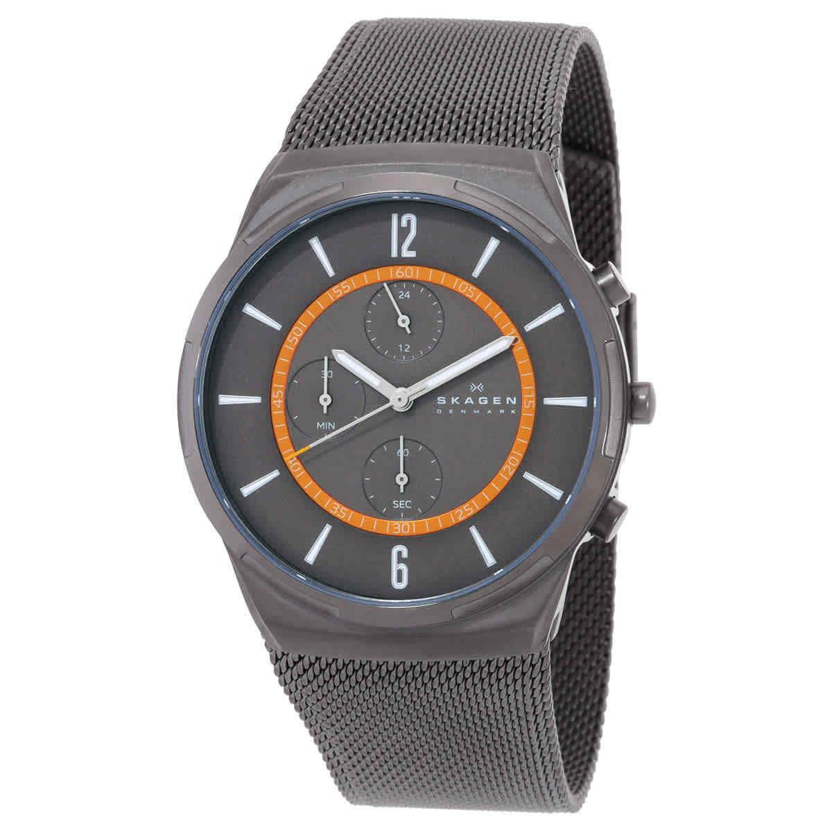 Skagen Melbye Chronograph Quartz Charcoal Dial Men`s Watch SKW6804