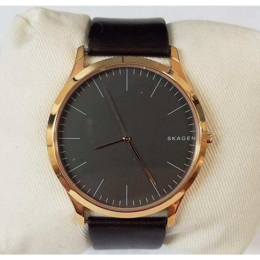 Skagen Jorn Dark Brown Dial Brown Leather Strap Men`s Watch SKW6330